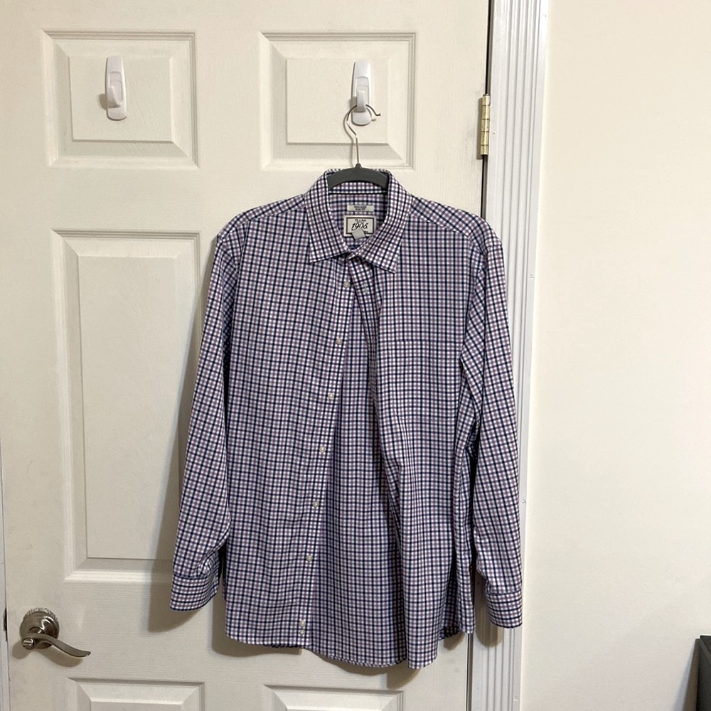 Blue, Purple, white plaid shirt